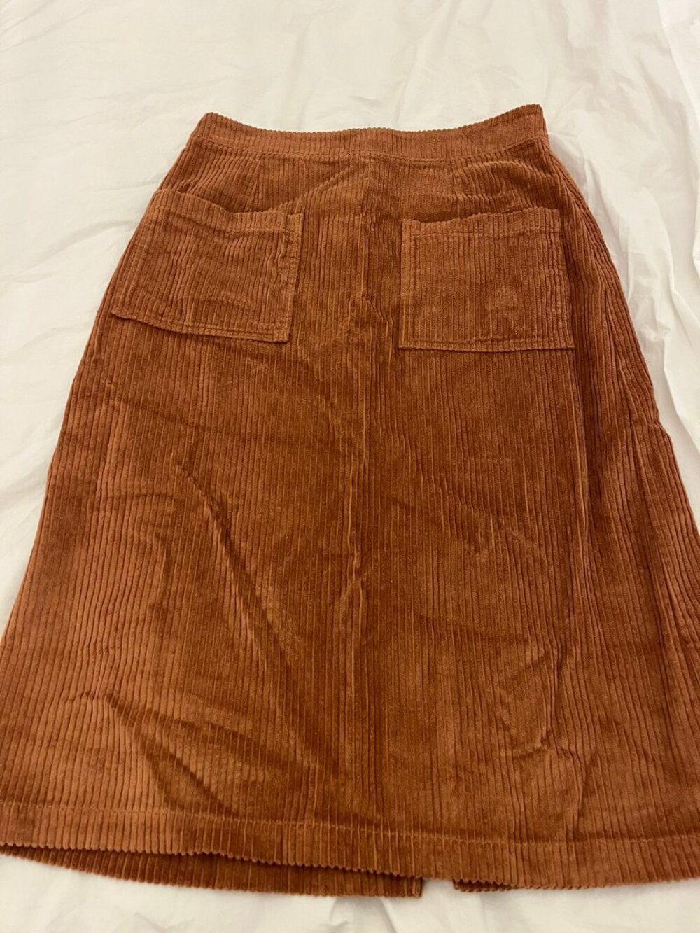 A-line wide wale cord midi skirt - Hazel